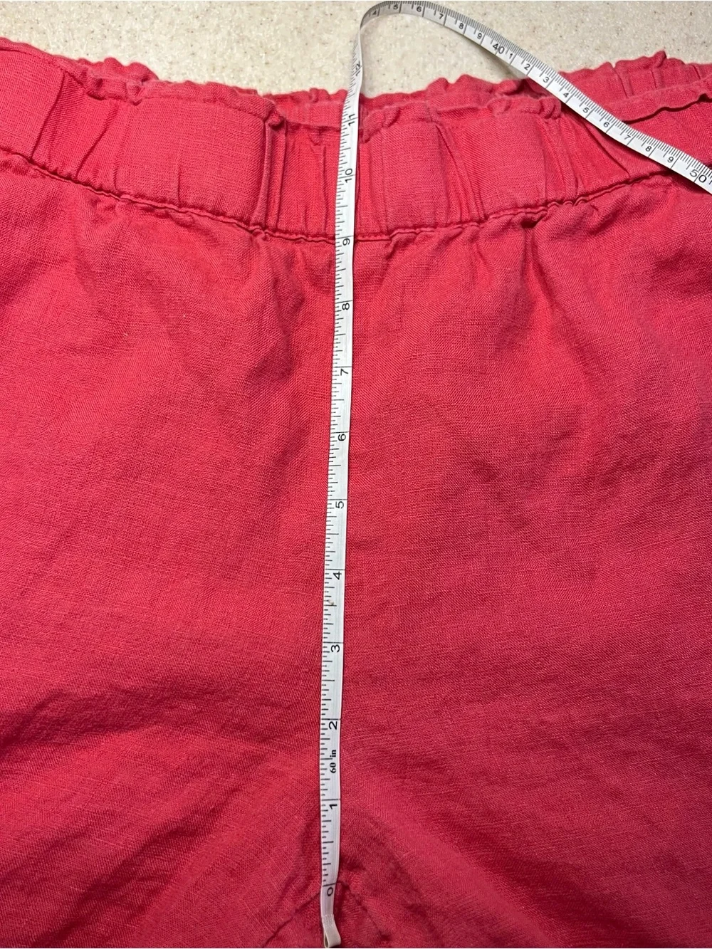 J.Jill 100% Linen Wide Leg Crop Pants Eyelet Elastic Waist XL Lagenlook Beachy